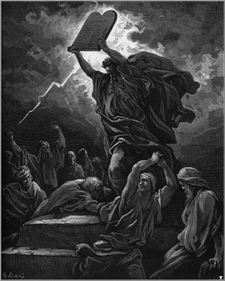 "Moïse brise les tables la loi", (Bible) Gustave Doré
